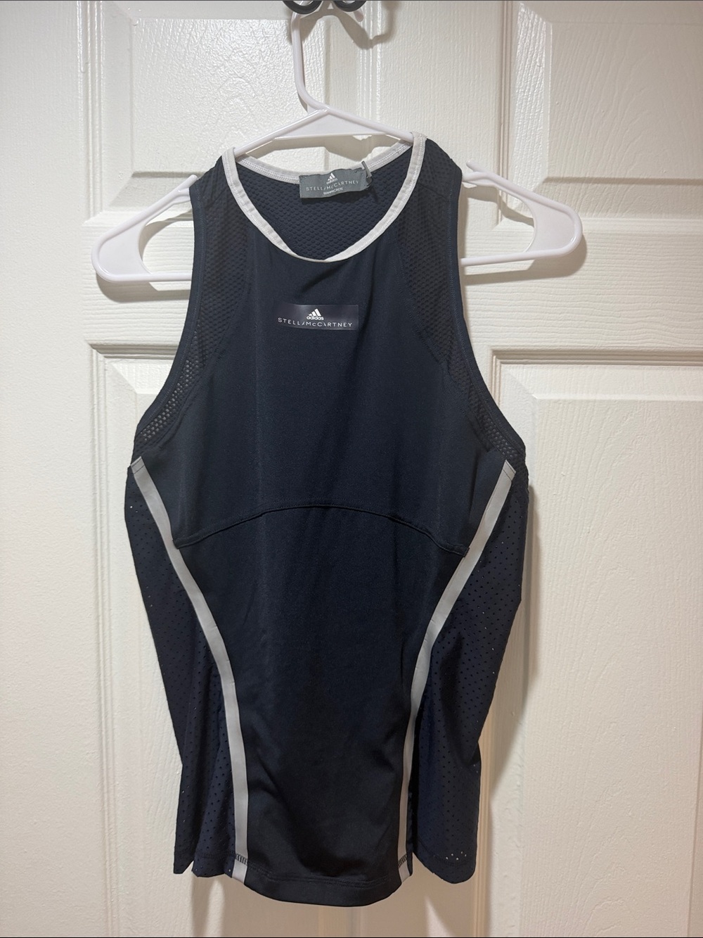 Stella McCartney Women’s Navy Tennis Tank with White Trim